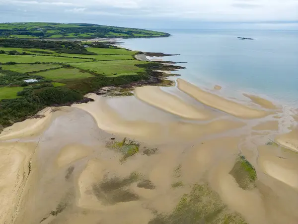 Aerial View Coastline Beach Traeth Lligwy Island Anglesey North Wales — Stock Photo, Image