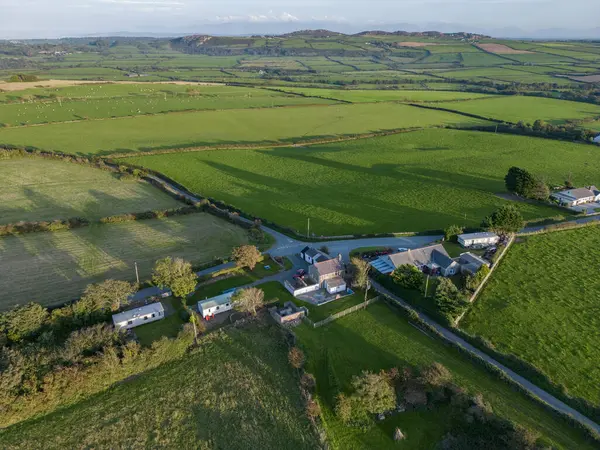 Vedere Aeriană Mediului Rural Din Anglesey Țara Galilor Nord — Fotografie, imagine de stoc