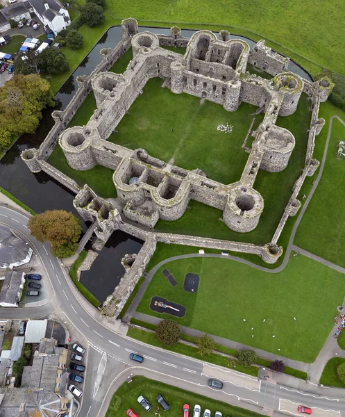 Vedere Aeriană Ruinelor Castelului Beaumaris Insula Anglesey Din Țara Nord — Fotografie, imagine de stoc