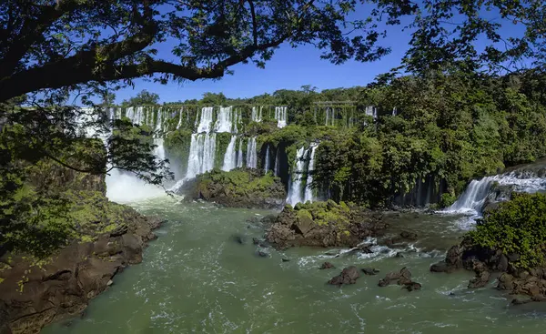 stock image Iguazu Falls or Iguacu Falls on the Argentine and Brazilian border in South America.                               