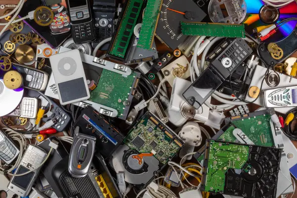 リサイクルのための時代遅れの電気廃棄物 — ストック写真