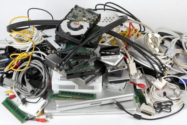 電子廃棄物 リサイクルのための時代遅れのコンピュータ技術 — ストック写真