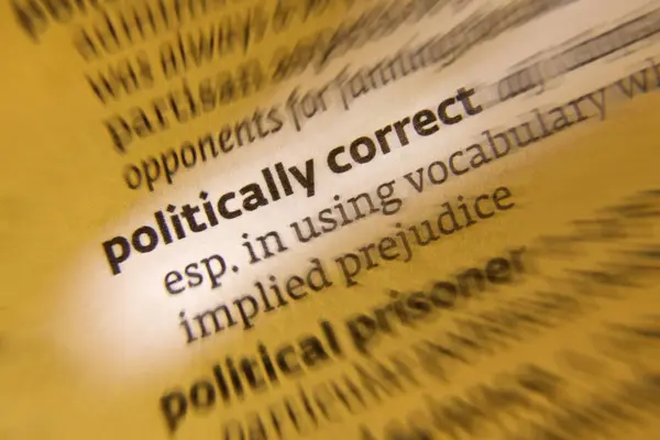 Politically Correct Term Which Denotes Language Ideas Policies Behavior Seen — Stock Photo, Image