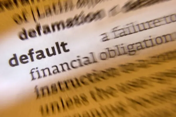 Default Finance Default Failure Meet Legal Obligations Conditions Loan Debtors Стокове Зображення
