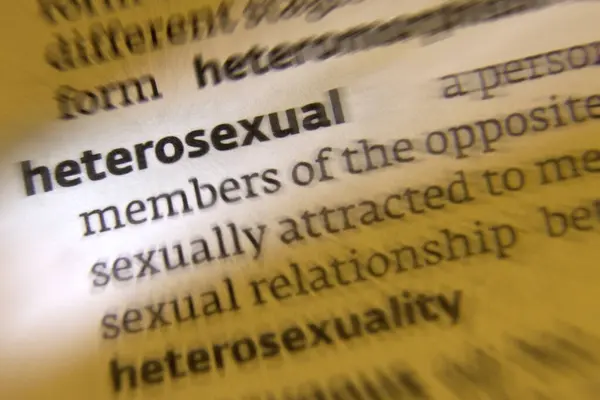 Heterosexuell Eine Person Die Sich Sexuell Oder Romantisch Ausschließlich Menschen Stockbild
