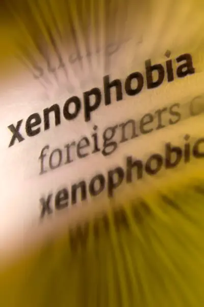 Zenophobia Deep Rooted Hatred Foreigners Unreasonable Fear Hatred Unfamiliar Especially Стокова Картинка