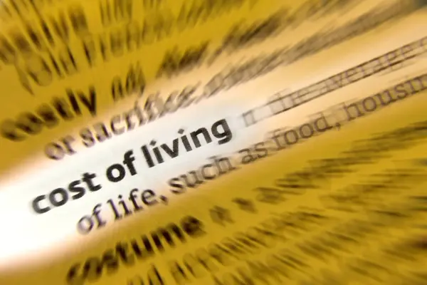 Cost Living Cost Living Cost Maintaining Certain Standard Living Changes Stock Photo
