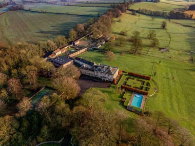 İngiltere 'nin kuzeydoğusundaki Kuzey Yorkshire' daki Langton Malikanesi 'nin hava görüntüsü..