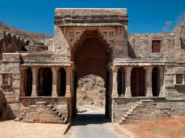 Part of Kumbhalgarh Fort in the Aravalli Hills of the Rajsamand district of Rajasthan, India. clipart