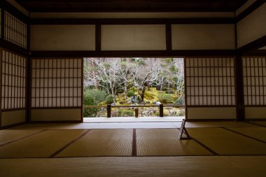 Japonya, Kyoto 'daki Tenry-ji tapınağından görüntü