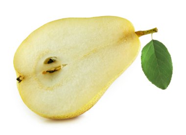 Beyaz arka plan üzerinde izole armut yarısı