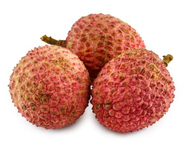 Lychee. taze lychees üzerinde beyaz izole