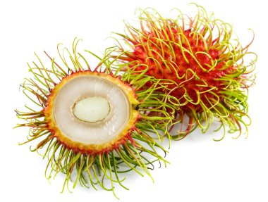 fehér háttér piros shell RAMBUTAN gyümölcs