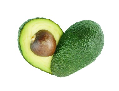 Kırpma yolu ile beyaz bir arka plan üzerinde izole avokado.
