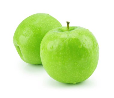 izole yeşil elma suyu damla (beyaz arka plan). Diyet taze meyve. Vitaminler ile sağlıklı meyve.