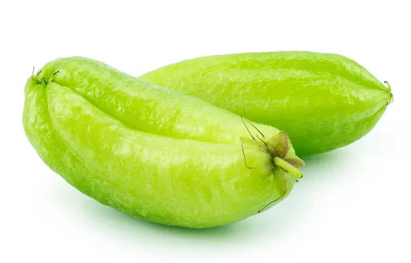 stock image Bilimbi (Averhoa bilimbi Linn.) or cucumber fruit slice on white background