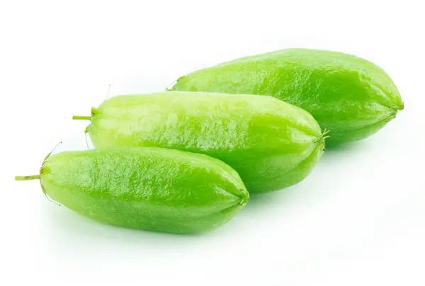 stock image Bilimbi (Averhoa bilimbi Linn.) or cucumber fruit slice on white background