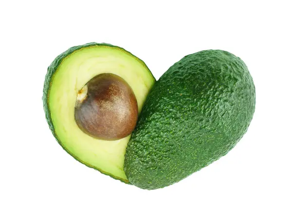 Kırpma yolu ile beyaz bir arka plan üzerinde izole avokado.