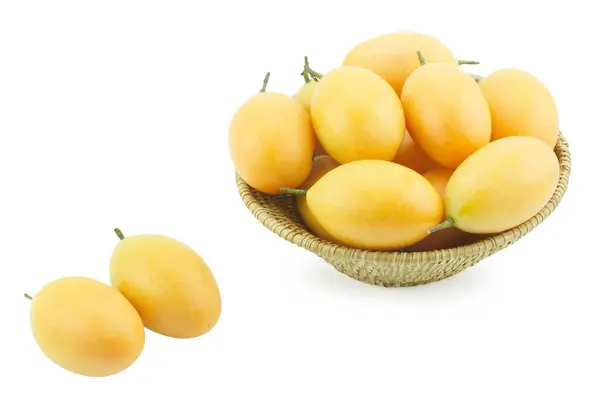 tatlı marian Erik meyve sepeti beyaz arka planda (mayongchid maprang marian Erik ve Erik mango, Tayland).