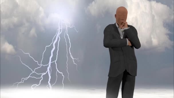 Człowiek Bez Twarzy Niebie Animowane Wideo — Wideo stockowe