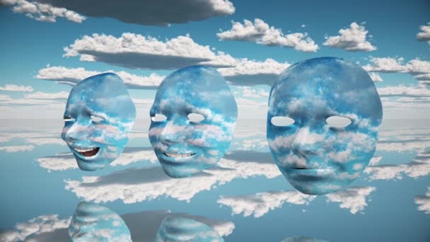 Repeating Faces Clouds Animated Video Animated Video — Stock Video