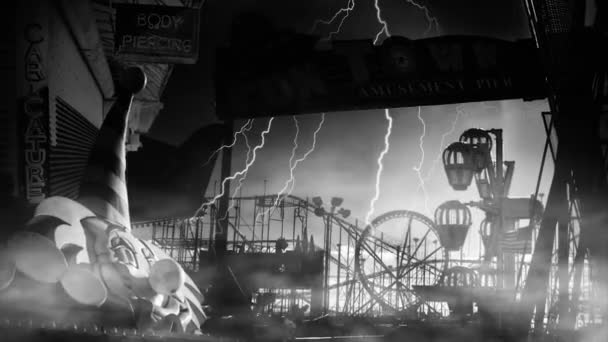 Abandoned Amusement Park Fun Town Animated Video — Vídeo de stock