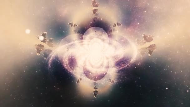 Frattale Planetario Dimensioni Infinite Galassia Vivida — Video Stock