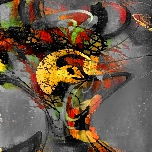 Abstract Swirls Painting Modern Art — 图库照片