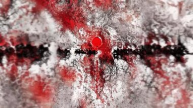 Red sun abstract painting. Animated 4K video
