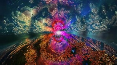 Gökyüzü fraktali. Canlandırılmış 4K video