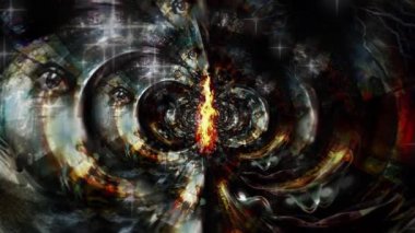 Soyut yüzleri oynatmak. Modern sanat. Canlandırılmış 4K video