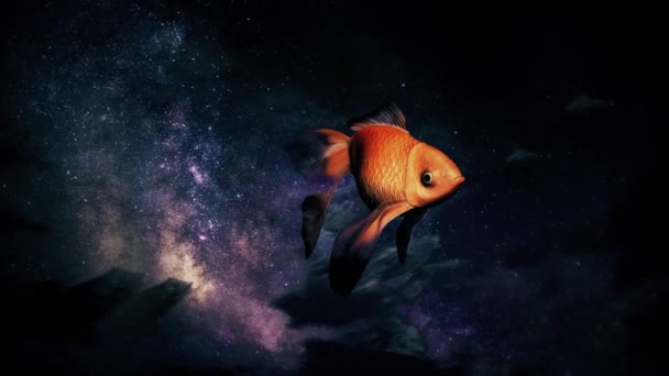 Imaginación Surrealista Peces Cielo Vídeo Animado — Vídeos de Stock