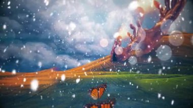 Gerçek üstü sahnelerde el ateş ediyor. Canlandırılmış 4K video