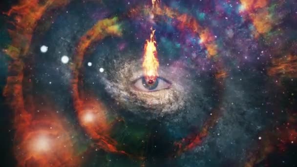 Wieczny Ogień Żywym Wszechświecie Gwiazdy Mgławice Animowane Wideo — Wideo stockowe