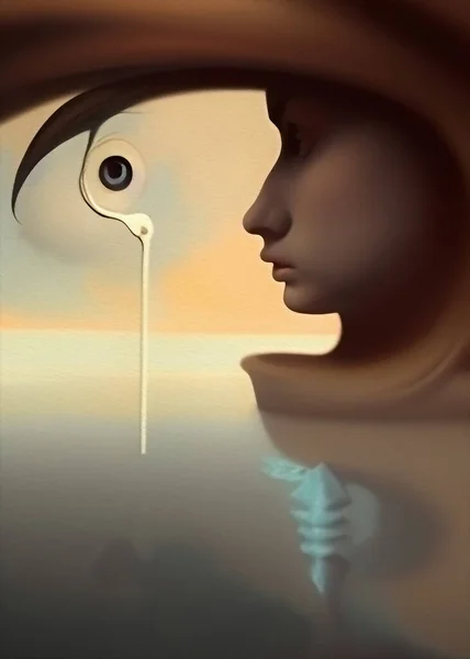 Kijk Het Water Digitaal Surrealistisch Schilderen — Stockfoto