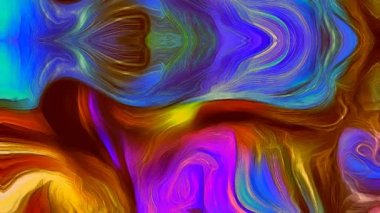 Renk hareketlerinin akışkan çizgileri. Renkli soyut. Yaratıcı grafik tasarımı için sanat eseri. Canlandırılmış 4K video