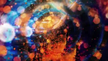 Soyut yüz ve havai fişekler. Canlandırılmış 4K video