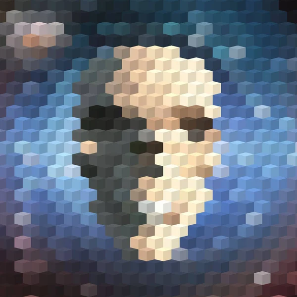 Patrón Abstracto Del Cráneo Fondo Píxeles — Foto de Stock