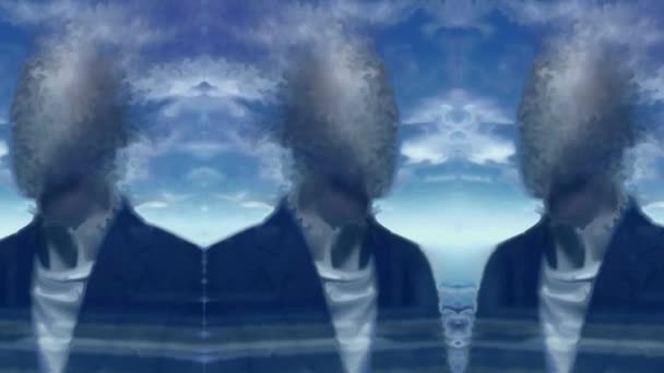 Hombres Sin Rostro Las Nubes Vídeo Animado — Vídeos de Stock