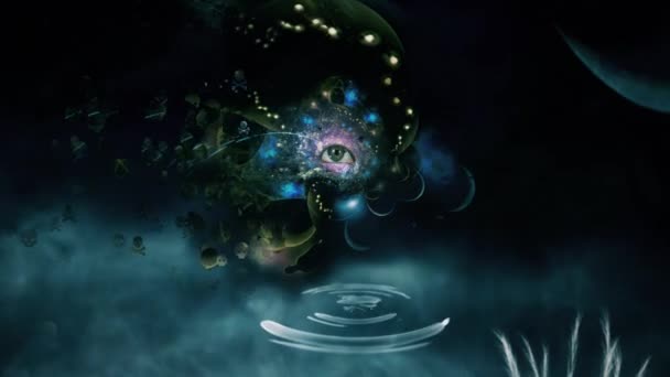 Eye Spiritual Space Animated Video — Stock Video