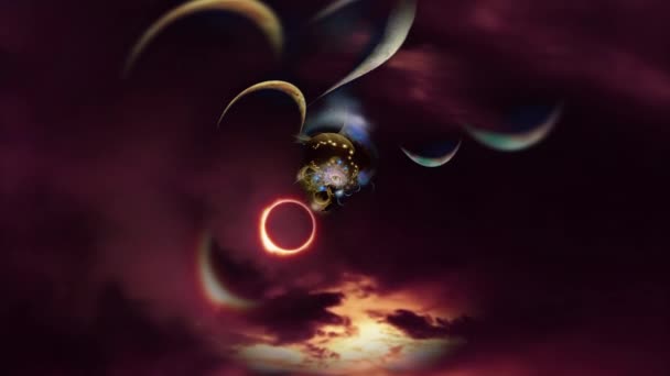 Olho Eclipse Espaço Espiritual Animação Vídeo — Vídeo de Stock