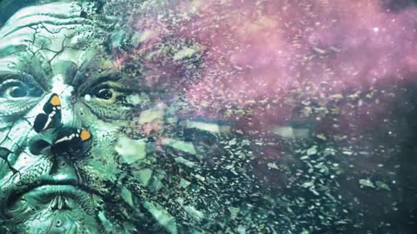 Чоловіче Обличчя Сучасне Сюрреалістичне Мистецтво Анімовані Відео — стокове відео