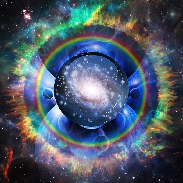 Galaxis Gömb Szürreális Űrben Modern Digitális Művészet — Stock Fotó