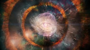 Eye of God in vivid universe. Animated 4K video