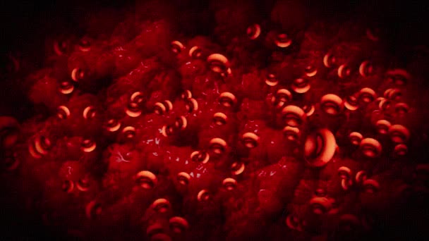 Glóbulos Vermelhos Viajam Através Tecido Corporal Animação Vídeo — Vídeo de Stock