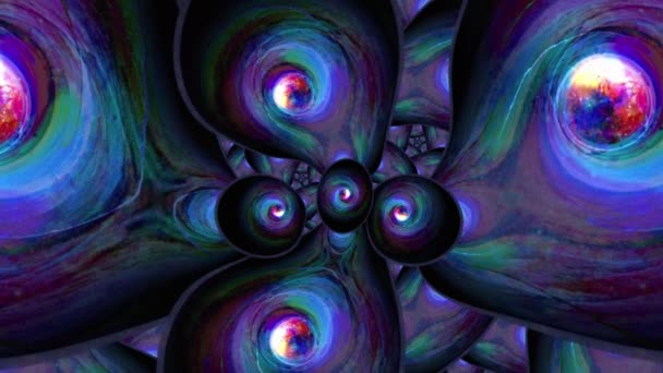 Vórtice Cósmico Torcido Fundo Abstrato Espiral Fantasia Celestial Estrelado Galáxia — Vídeo de Stock