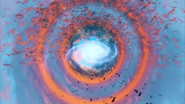 Vogels Fantastische Galaxy Tunnel Animatie Video — Stockvideo