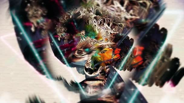 Обличчя Абстрактному Яскравому Світі Анімаційне Відео — стокове відео