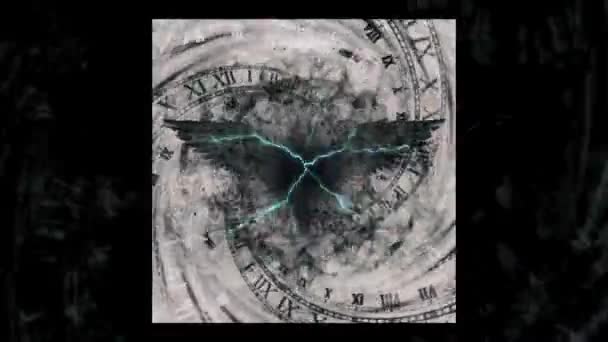 Wings Time Spiritual Art Animated Video — Stock Video
