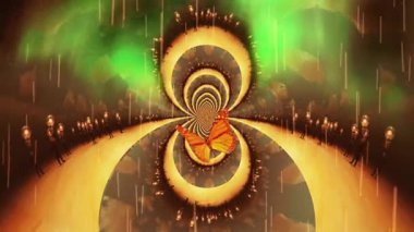 Paralel boyutların fraktali. Fikirleri olan adam. 4K Canlandırılmış Video